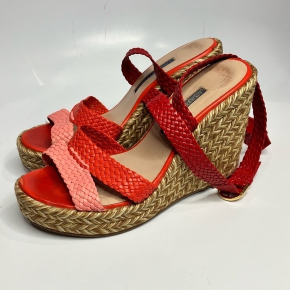 Stuart Weitzman Elsie espadrille wedge Sandals size 7.5 - Picture 4 of 9
